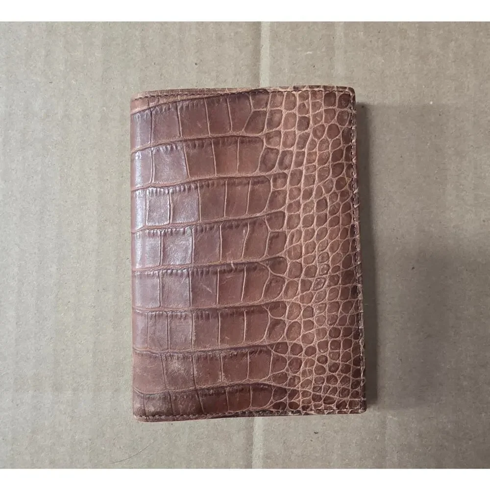 Gillio - Vertical wallet 8 CC - CROCO BROWN MAT